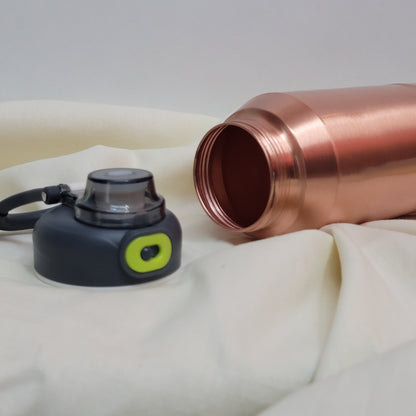 Pure Copper Water Bottle 1250ml – Smooth Active Sport Edition with Loop Cap by SAMA Homes - Sustainable Living (View 4)