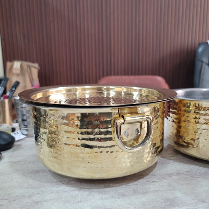Pure Brass Hammered Cooking Pot Set of 3 | Sama Homes by SAMA Homes - Sustainable Living (View 2)