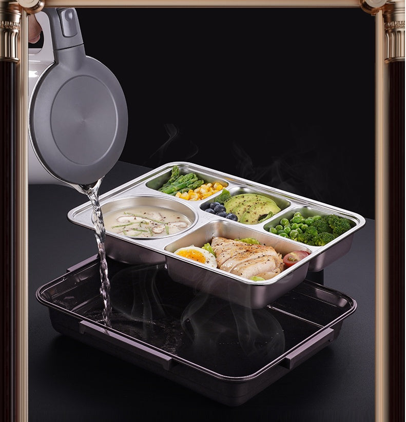 Stainless Steel Student Large Capacity Split Lunch Box Set – Image 2