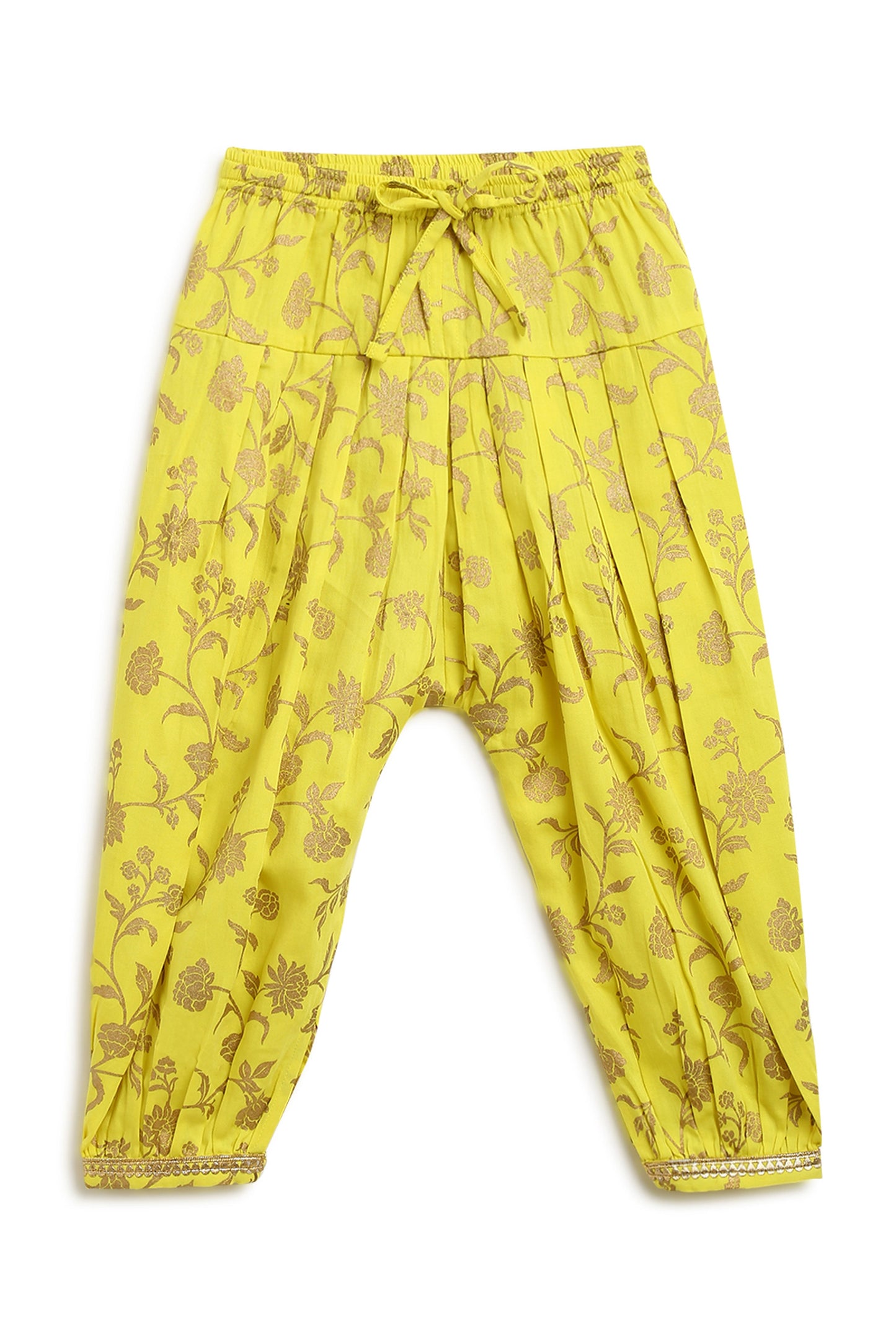 Sadabahar Silk Suit Set Embroidered- Yellow