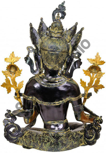 Large Size Brass Indian Art Goddess Green Tara Décor Gifting Sculpture 28" by vendor-unknown - Buddha (View 3)