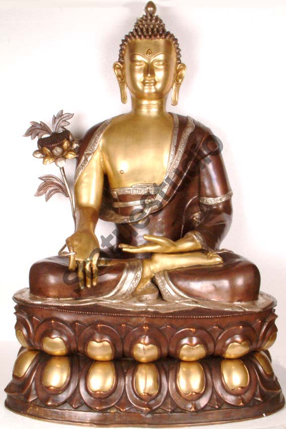 Large Size Medicine Buddha Tibetan Deity Home Garden Décor Sculpture 39"
