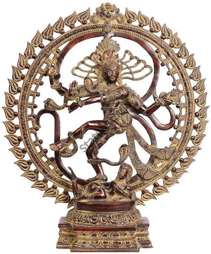 Indian Deity Dancing Lord Shiva Nataraja With Om (Aum) Signage Figurine 19.5" by vendor-unknown - Hindu Gods