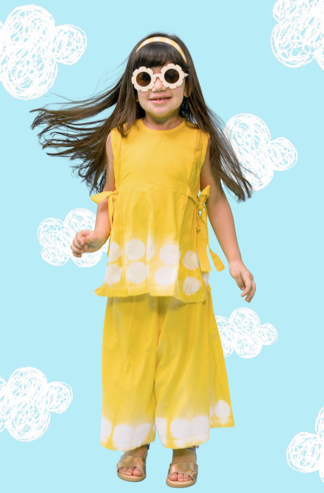 Cloud Dot Top Set - Yellow - Eco-friendly - Sama Homes