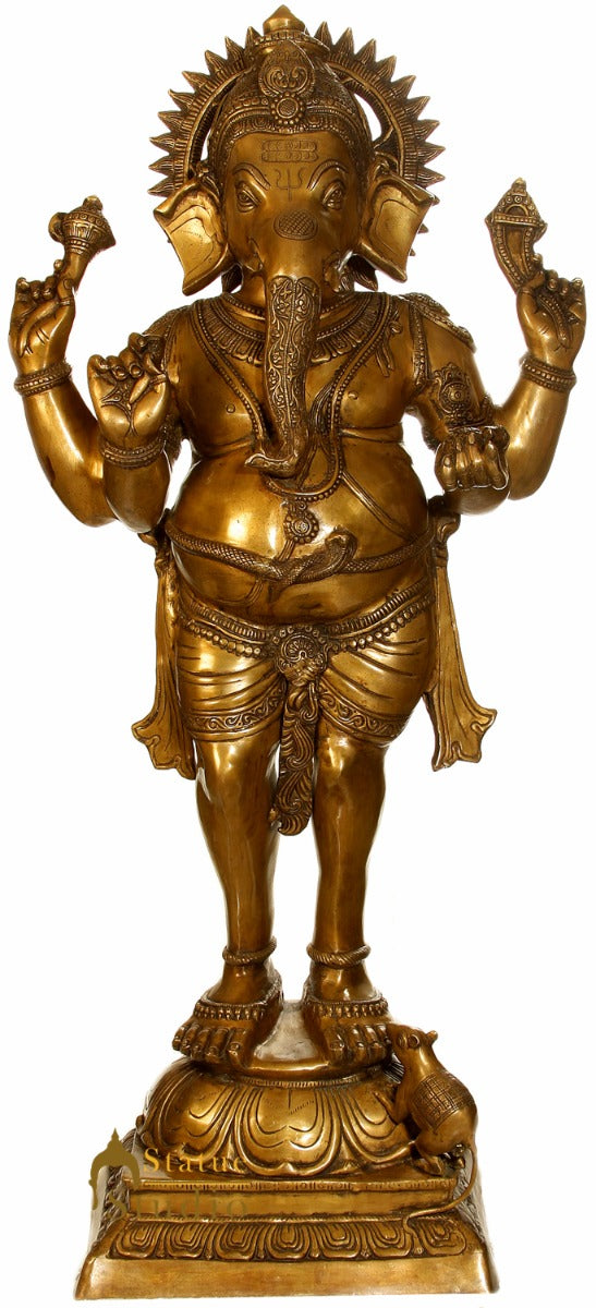 Large Size Standing Lord Ganesh Statue For Home Office Temple And Gifting 51.6 " - Image 2