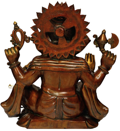 Large Size Ganesh Ji Pratima Seated On Lotus Flower Base Wearing Jewellery 28" by vendor-unknown - Hindu Gods (View 3)