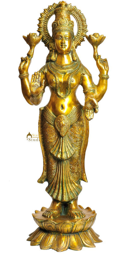 Large Size Exclusive Indian Hindu Goddess Of Wealth Lakshmiji Big Statue 33" by vendor-unknown - Hindu Gods (View 2)