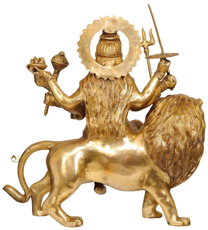 Big India Hindu Goddess Maa Durga Mounted on Lion Temple Large Size Idol 2 Feet by vendor-unknown - Hindu Gods (View 3)