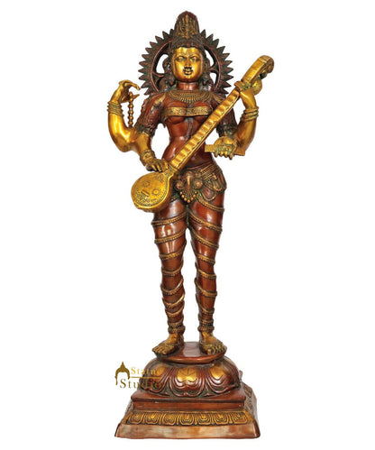 Very Large Size Antique Décor Statue Of Goddess of Knowledge Maa Saraswati 54" by vendor-unknown - Decor (View 2)
