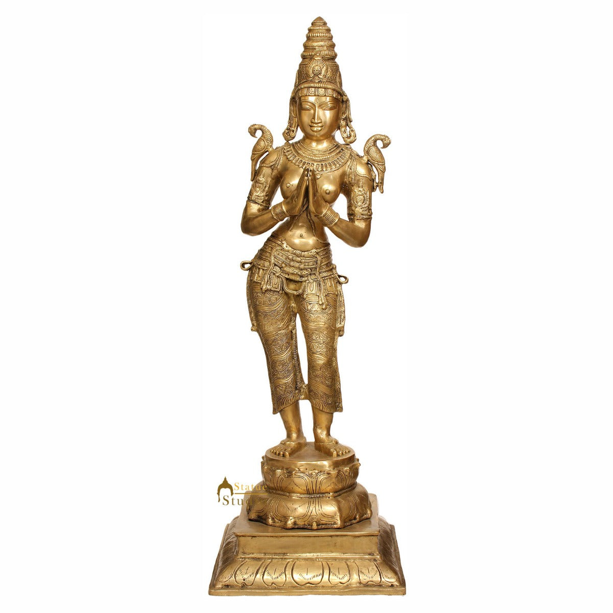 Large Size Dwara-Devi Indian Celestial Welcome Lady Flanking Temple Doors 50" - Image 2