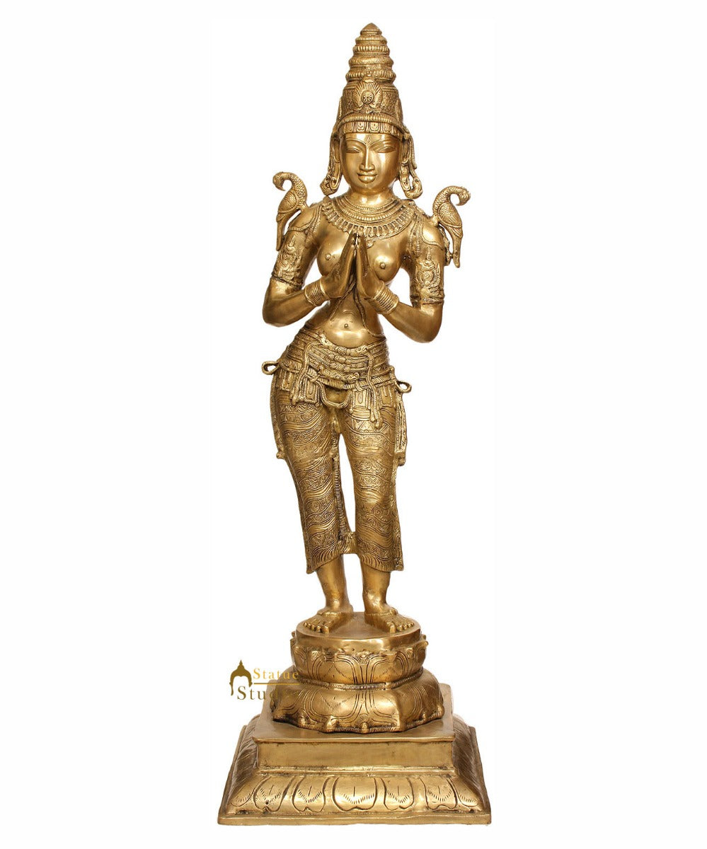 Large Size Dwara-Devi Indian Celestial Welcome Lady Flanking Temple Doors 50"