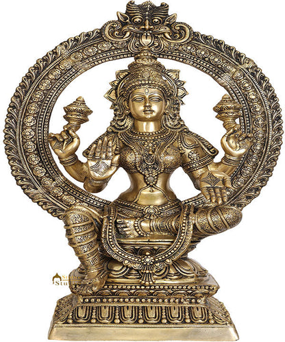Large Size Bronze Indian Goddess Maa Laxmi Murti With Carvings For Sale 3 Feet by vendor-unknown - Hindu Gods
