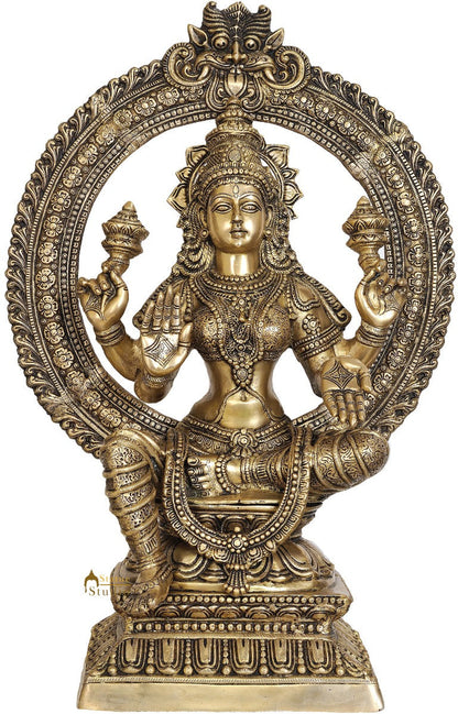 Large Size Bronze Indian Goddess Maa Laxmi Murti With Carvings For Sale 3 Feet by vendor-unknown - Hindu Gods (View 2)