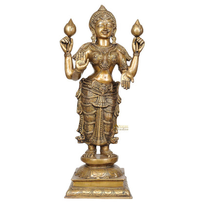 Brass Indian Hindu Goddess Maa Lakshmi Ji Idol For Temple Home Décor 31" by vendor-unknown - Hindu Gods (View 2)