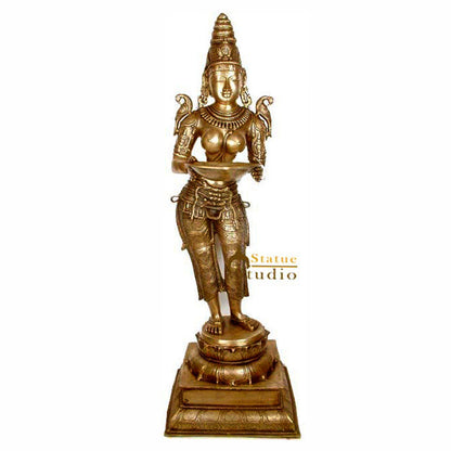 Very Large Size Diwali Home Décor Indian Apsara DeepLakshmi Sculpture 52" by vendor-unknown - Decor