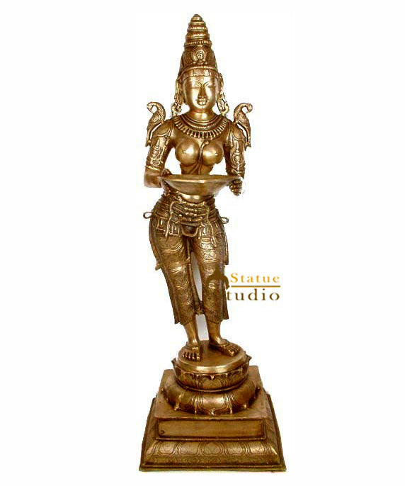 Very Large Size Diwali Home Décor Indian Apsara DeepLakshmi Sculpture 52" - Image 2