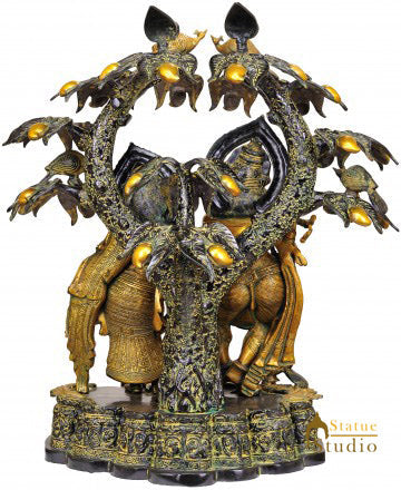Large Size Indian Hinduism Lord Radha Krishna Under the Kadamba Tree 30"