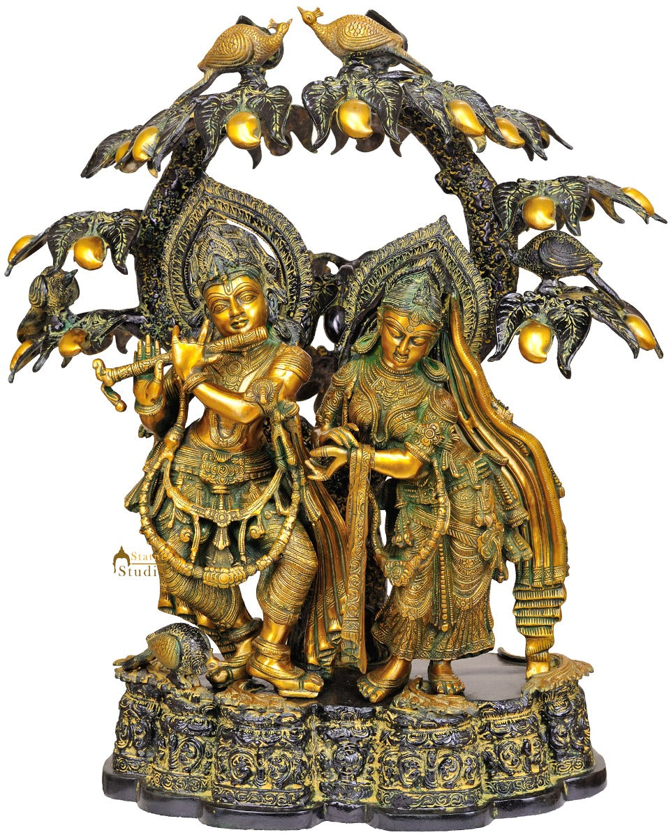 Large Size Indian Hinduism Lord Radha Krishna Under the Kadamba Tree 30" - Image 2