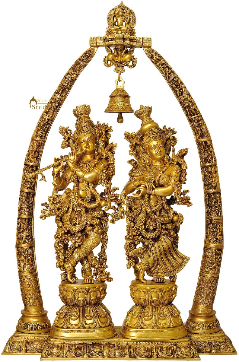 Exclusive Large Size Indian Hindu God Radha Krishna Temple Removable Set 45" - Image 2