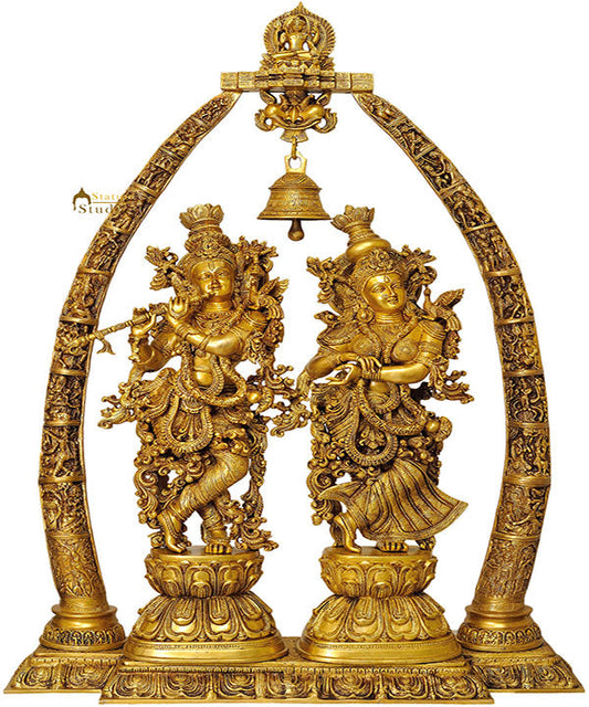 Exclusive Large Size Indian Hindu God Radha Krishna Temple Removable Set 45"