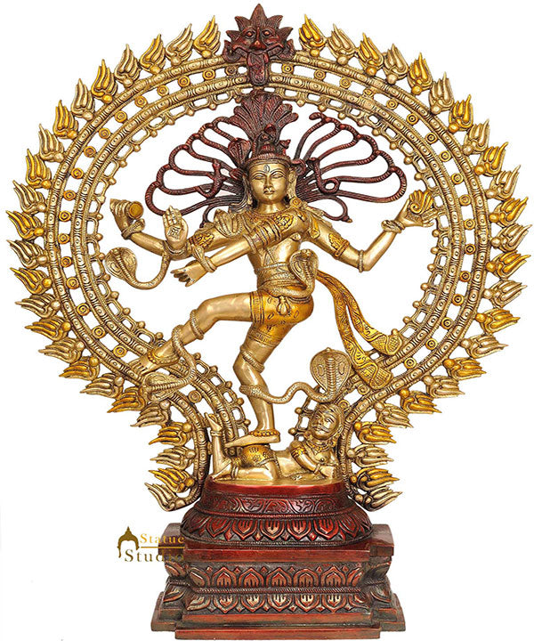 Large Size Brass Indian God Dancing Shiva Nataraja Office Home Décor Statue 29" - Eco-friendly - Sama Homes