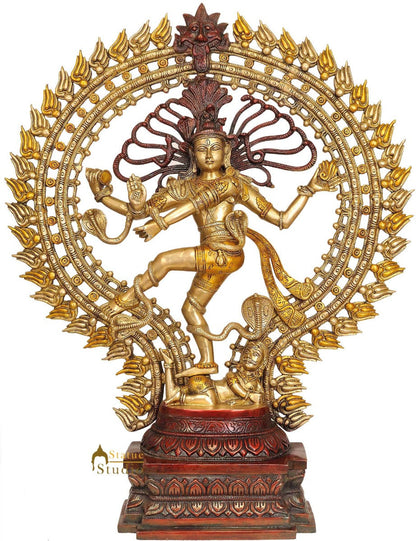 Large Size Brass Indian God Dancing Shiva Nataraja Office Home Décor Statue 29" by vendor-unknown - Hindu Gods (View 2)