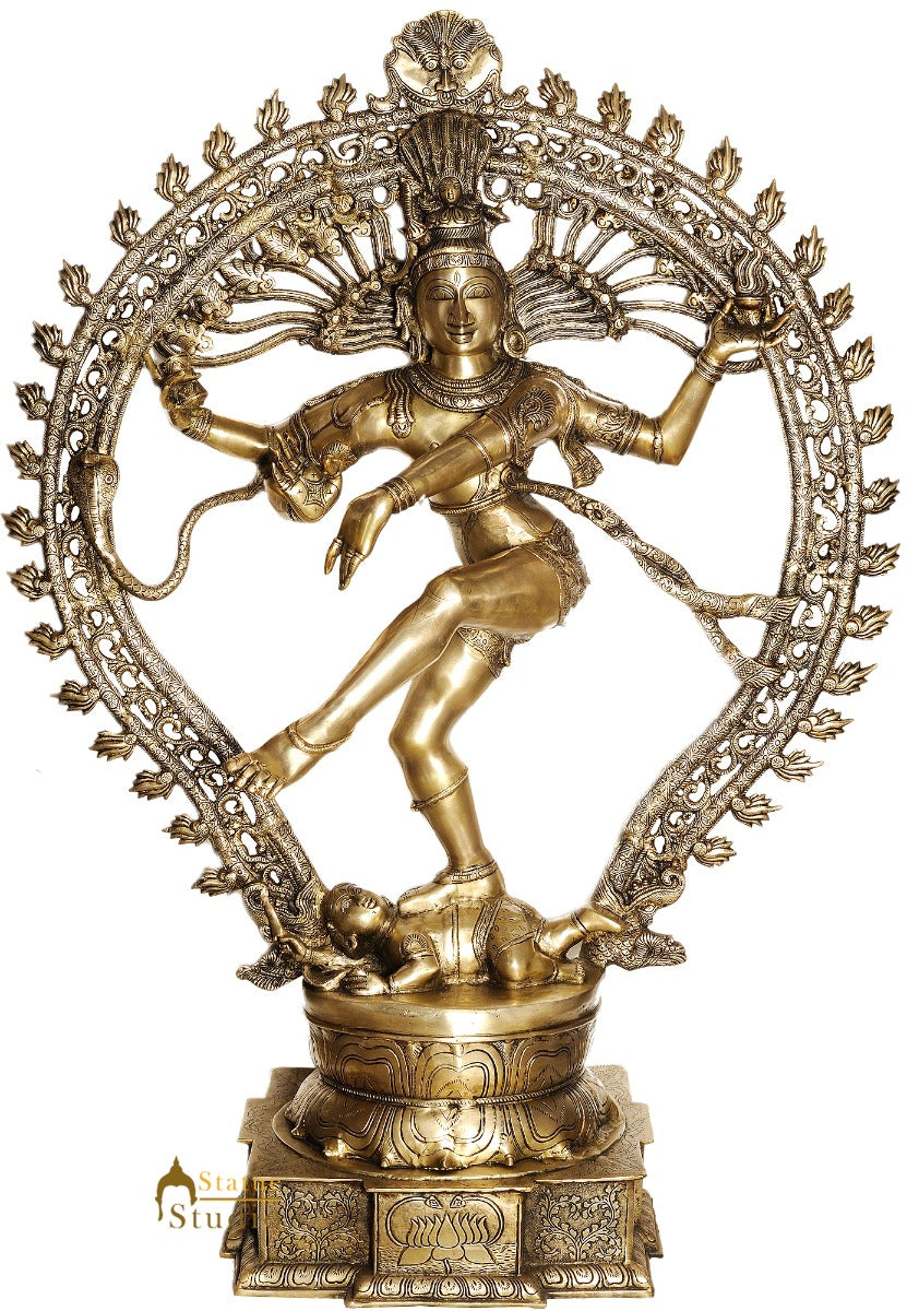 Bronze Indian Metal Hindu God King Of Dancers Lord Natraj Idol For Sale 4.5 Feet - Image 2