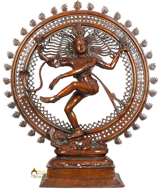 Bronze Antique Large Size Dancing Shiva Lord Natraja Sculpture For Home 33" - Eco-friendly - Sama Homes