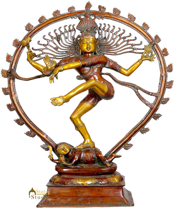 Large Size Indian Metal Handcrafted 3 Feet Dancing Shiva Nataraja Statue - Eco-friendly - Sama Homes