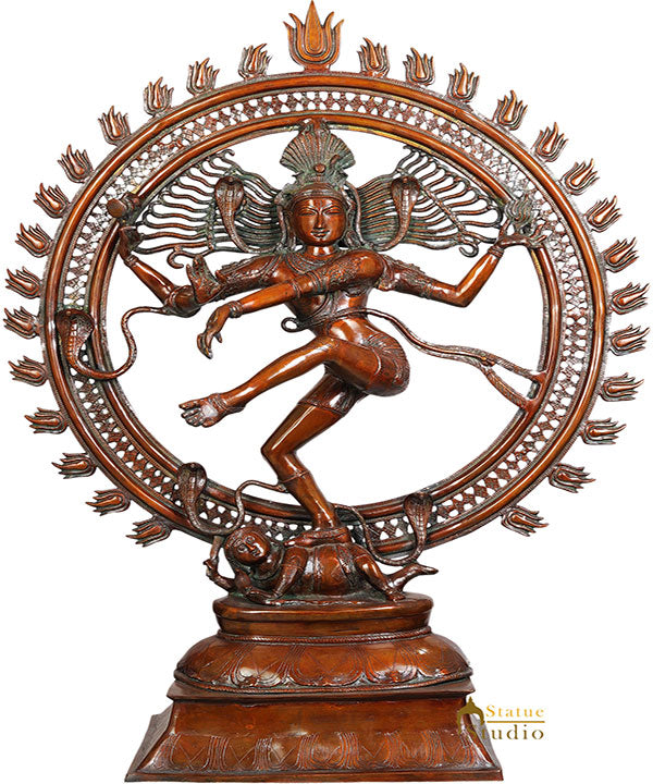 Large Size Indian Hindu God Dancing Shiv Nataraja Diwali Gifting Statue 3.5 Feet - Eco-friendly - Sama Homes