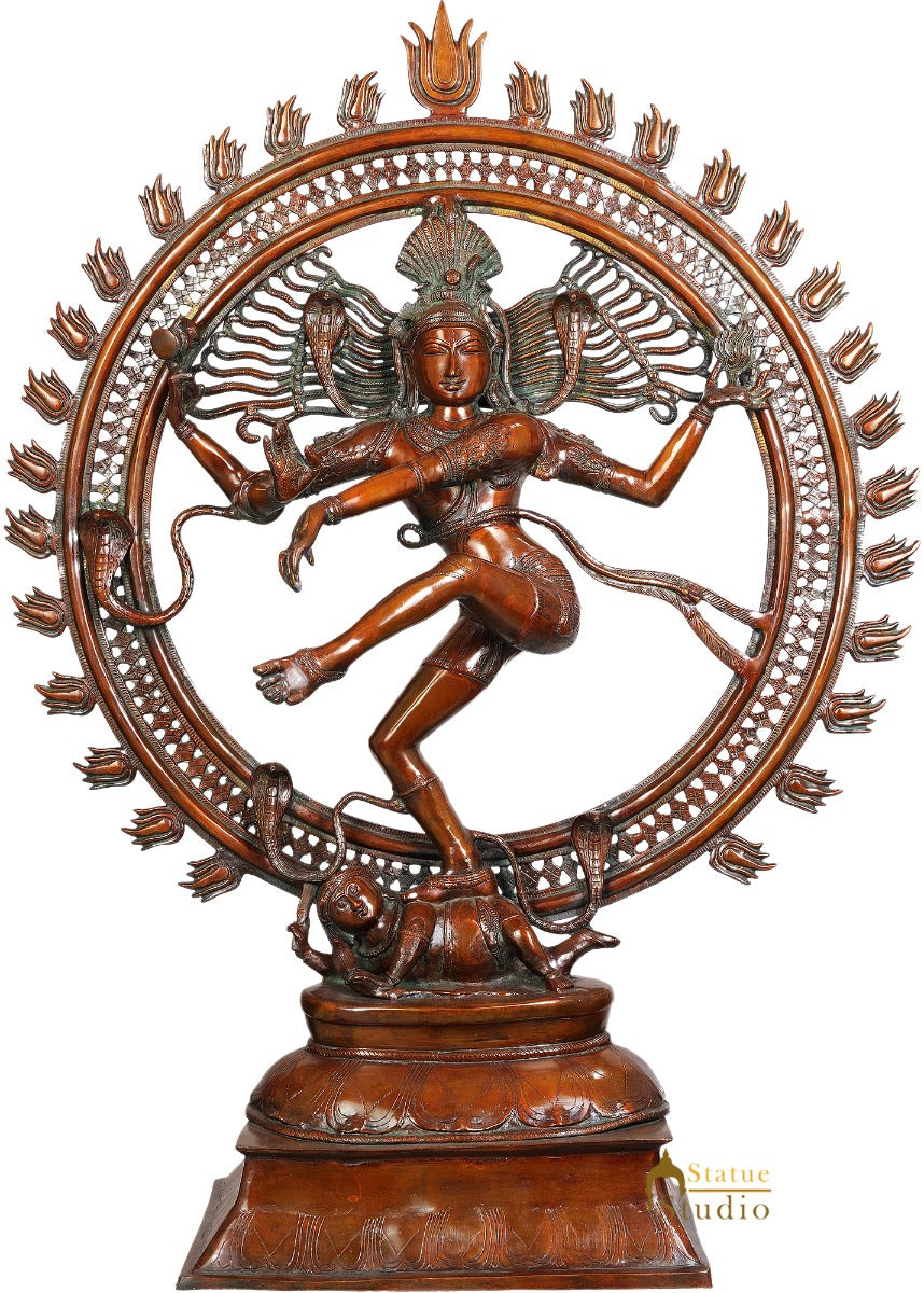 Large Size Indian Hindu God Dancing Shiv Nataraja Diwali Gifting Statue 3.5 Feet