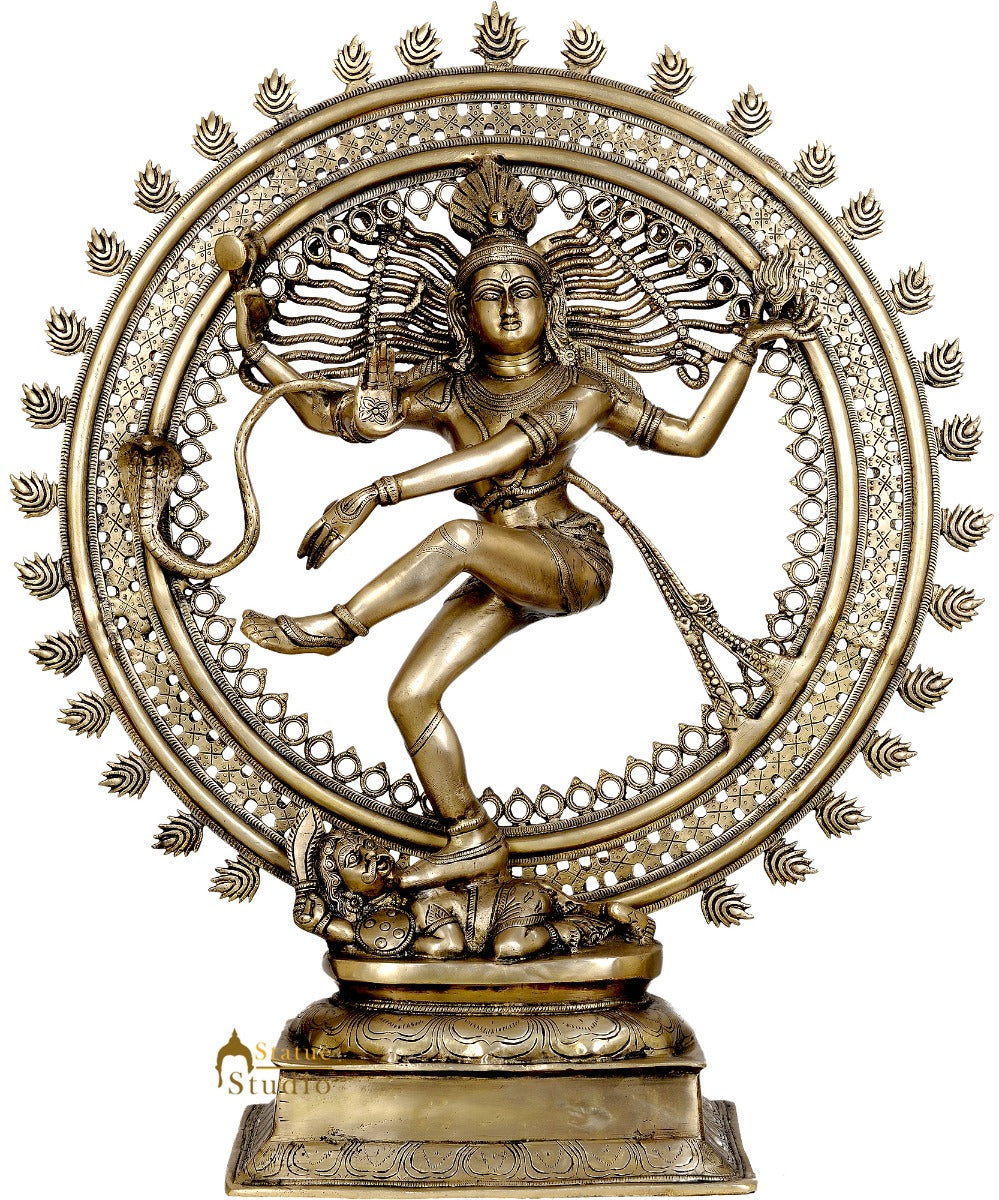 Large Size Indian Hindu God Dancing Shiv Nataraja Diwali Corporate Gifting 33" - Image 2