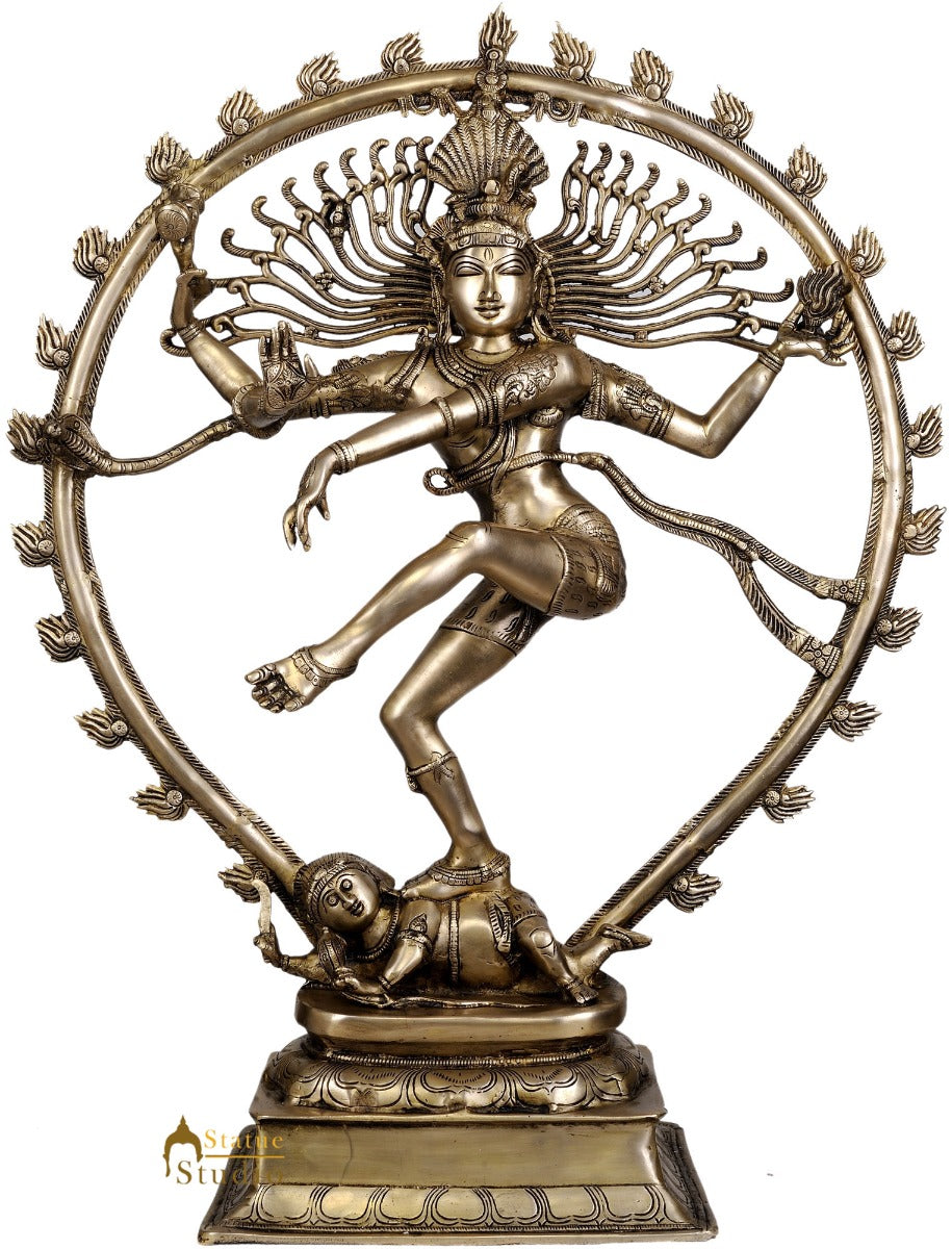 Large Size Indian Hindu God Dancing Shiv Nataraja Diwali Corporate Gifting 35"
