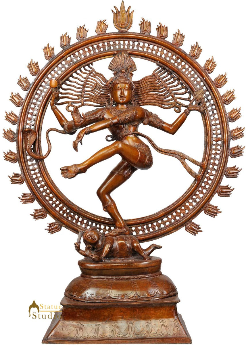 Large Size Indian Brass Dancing Shiv Nataraja Diwali Corporate Gifting 3.5 Feet - Image 2