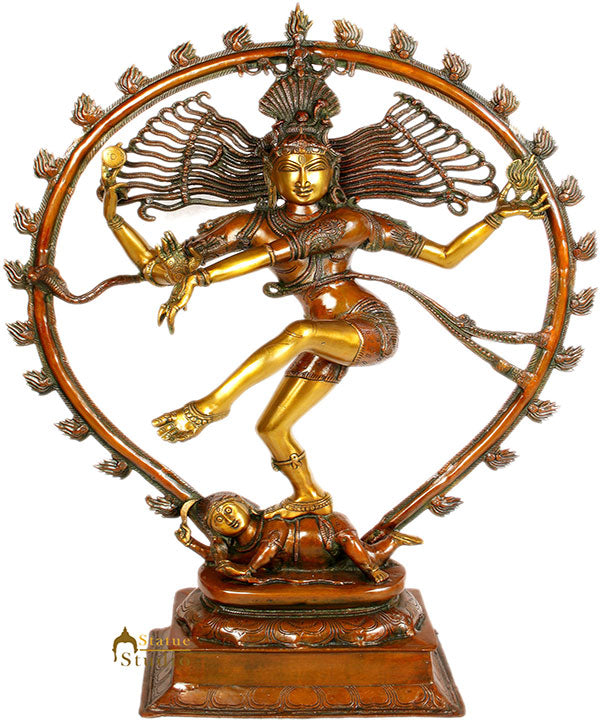 Bronze Large Size Hindu Dancing Shiva Nataraja Exclusive Décor Showpiece 3 Feet - Eco-friendly - Sama Homes