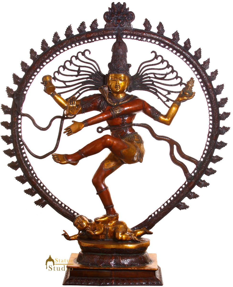 Very Large Brass Hindu Deity Dancing Shiv Nataraja Home Office Décor 6 Feet - Image 2