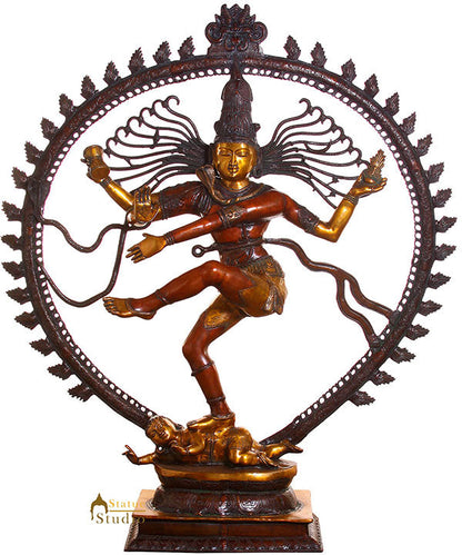 Very Large Brass Hindu Deity Dancing Shiv Nataraja Home Office Décor 6 Feet by vendor-unknown - Hindu Gods