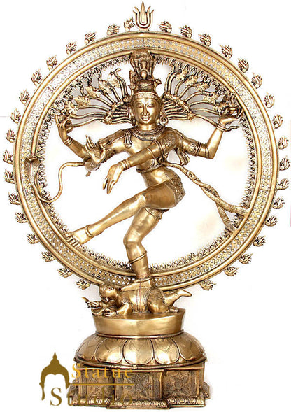 Large Hindu Religious Décor Dancing Shiva Nataraj Metal Showpiece 4.5 Feet by vendor-unknown - Hindu Gods (View 2)