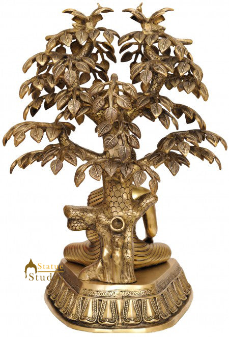 Large Size Nirvana Bohisattva Buddha Under Bodhi Tree Décor Sculpture 32" - Image 3