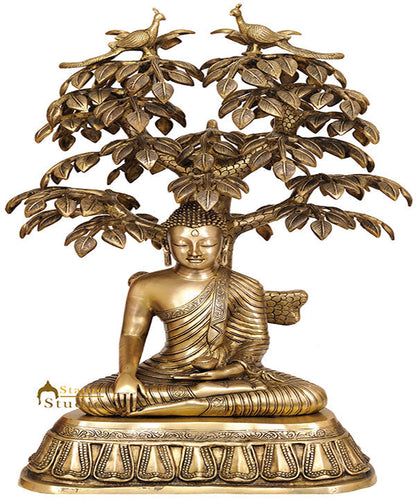 Large Size Nirvana Bohisattva Buddha Under Bodhi Tree Décor Sculpture 32" by vendor-unknown - Buddha
