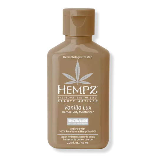 Hempz Vanilla Lux Herbal Body Moisturizer with Niacinamide 2.25oz.