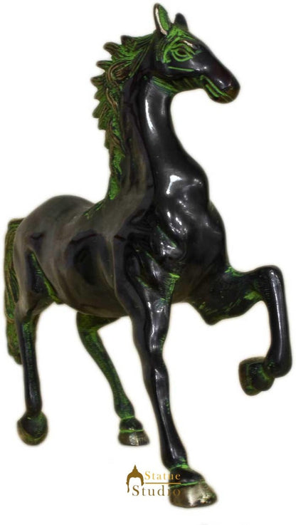 Brass Horse showpiece statue hand carved figurine home décor 10" by vendor-unknown - Decor (View 3)
