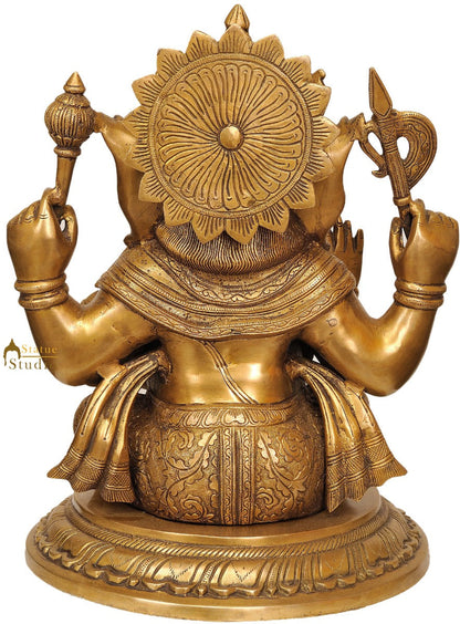Hindu God Ganesha Pital Moorti For Birthday Anniversary Gifting With Base 16" by vendor-unknown - Hindu Gods (View 3)