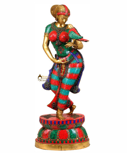 Lady with Parrot by vendor-unknown - Decor