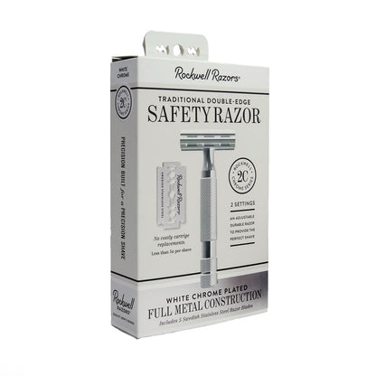 Rockwell 2C Adjustable DE Safety Razor - White Chrome (2 Settings) by Rockwell - Double Edge Safety Razors (View 3)