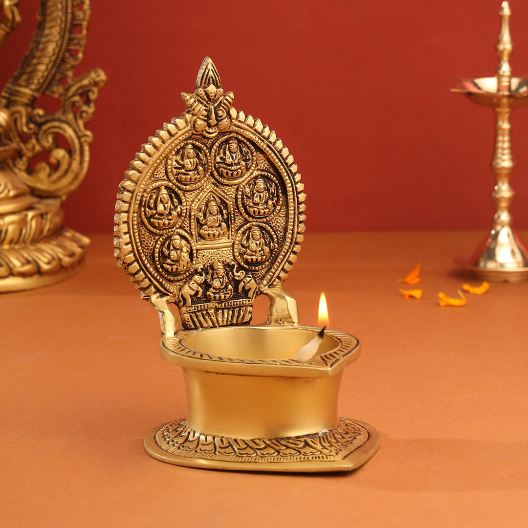 Brass Ashtalakshmi Diya (7 Inch) - Image 6