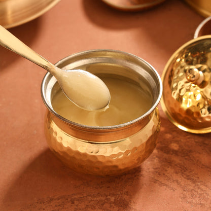Hammered Kalai Brass Ghee Pot – 3.5 Inch | 250ml Traditional Indian Kitchenware by SAMA Homes - Ghee Pot (View 2)