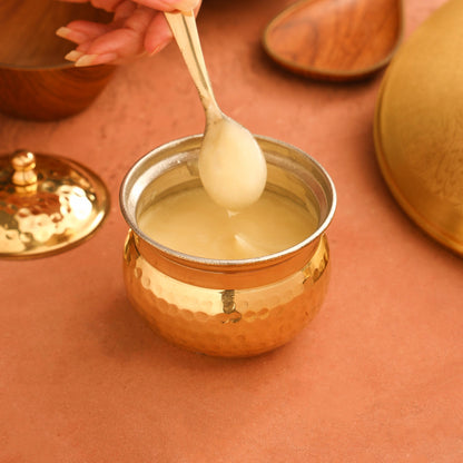 Hammered Kalai Brass Ghee Pot – 3.5 Inch | 250ml Traditional Indian Kitchenware by SAMA Homes - Ghee Pot (View 7)