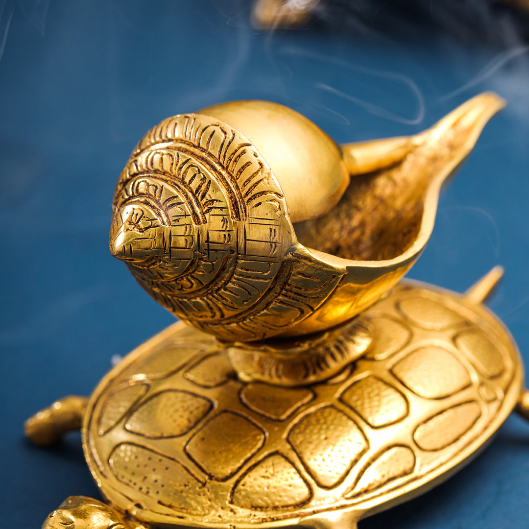 Brass Conch On Tortoise (4.5 Inch) - Image 3