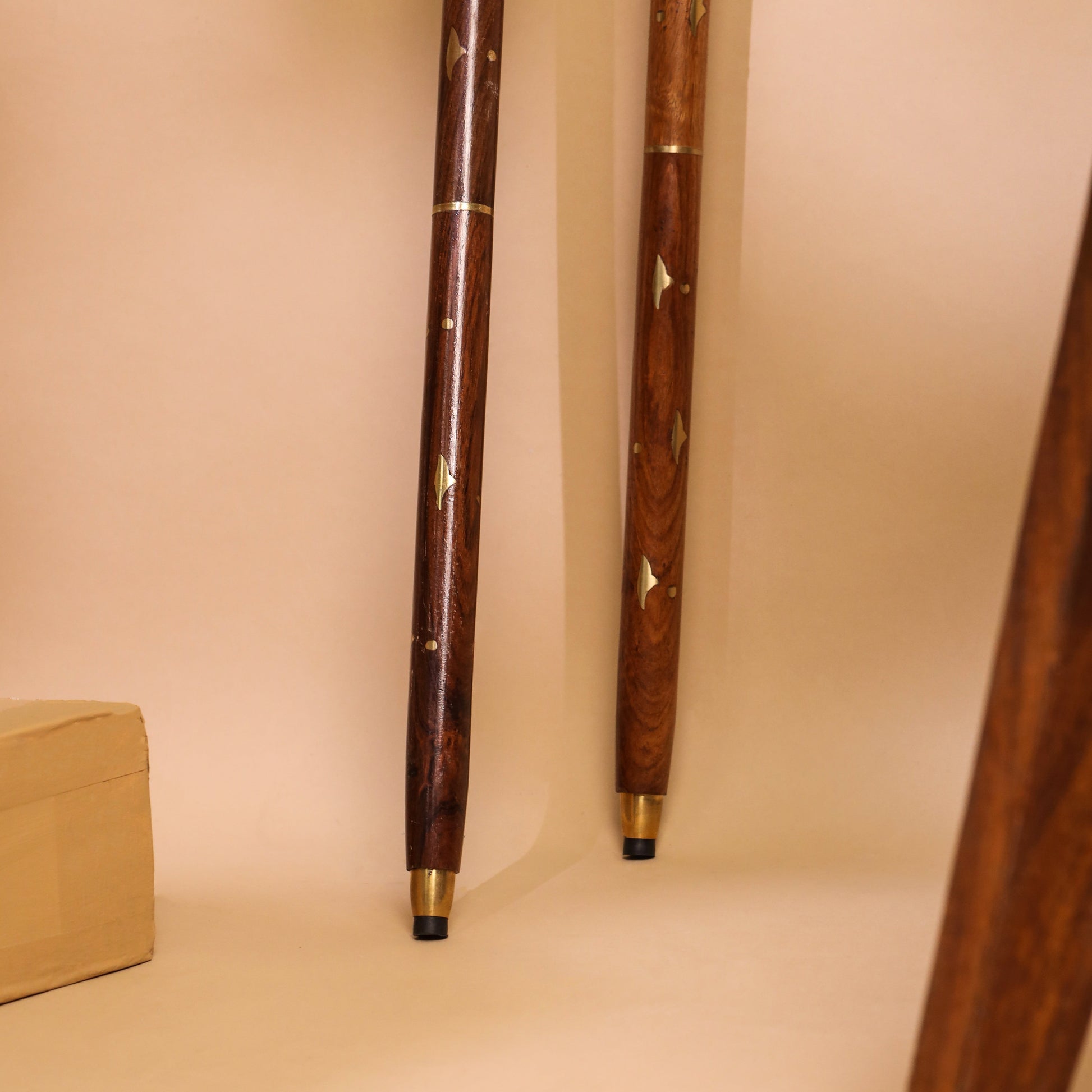 Brass Carving Wooden Walking Stick (38.5 Inch) - Image 3